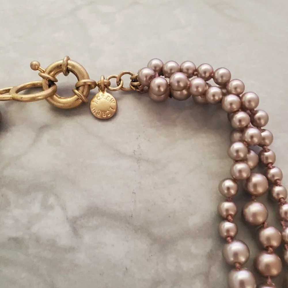 🍾 Rare HTF Vintage J.Crew Gold Pearl Twisted Statement Wedding Twisted Hammock
